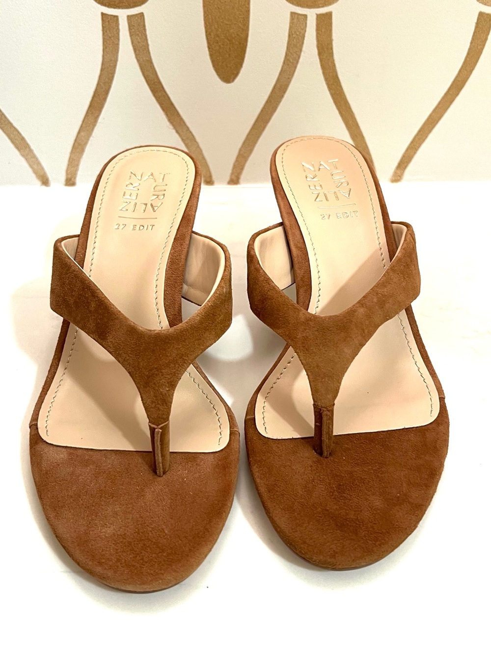 Naturalizer Brown Suede Thong Mules for Women